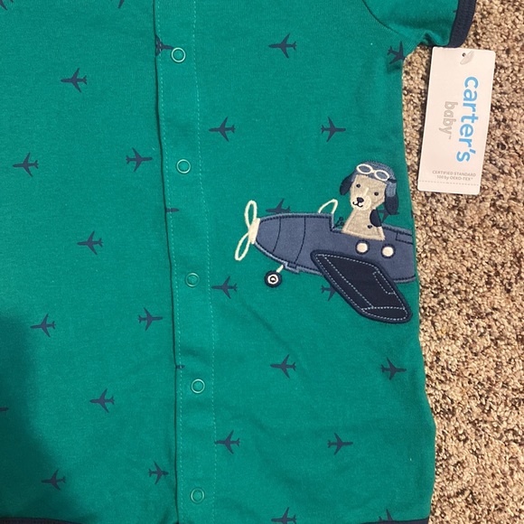 🧡 2/$15🧡 NWT Carter’s Baby Romper 🐶✈️ - Picture 2 of 6